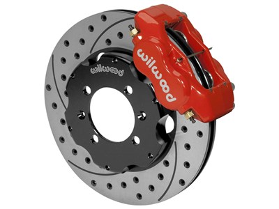 Wilwood 140-11018-DR Forged Dynalite Pro 11" Front Big Brake Kit Red Drilled 1984-1993 Mustang