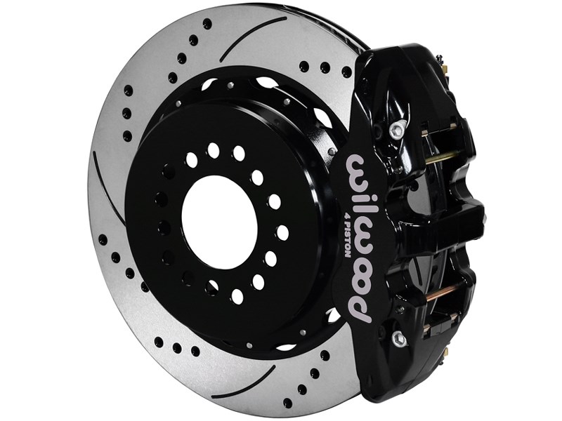 Wilwood 140-11119-D AERO4 Rear Black 14" Drilled & Slotted Rotor Big Brake Kit 1997-2013 Corvette