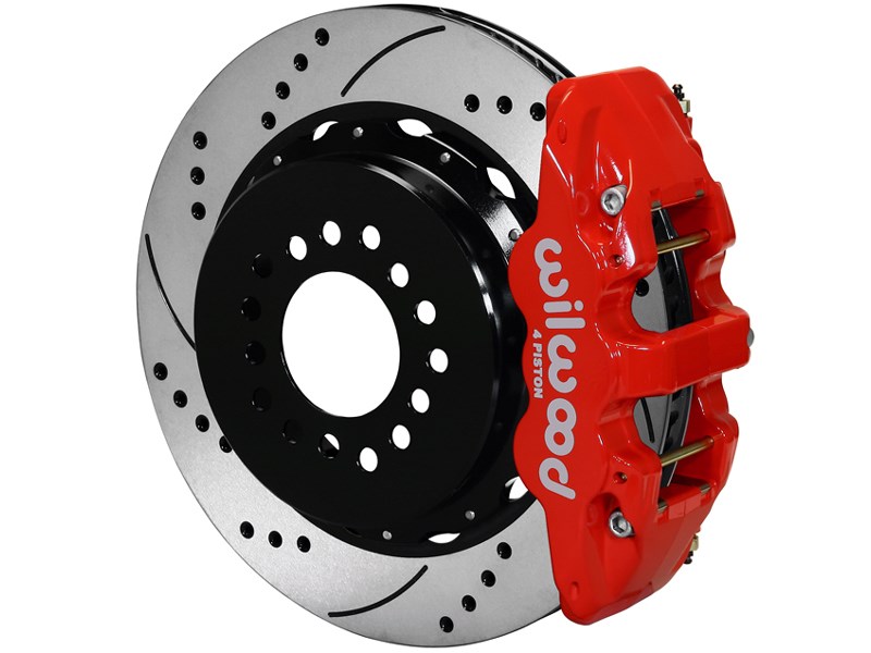 Wilwood 140-11119-DR AERO4 Rear Red 14" Drilled & Slotted Rotor Big Brake Kit 1997-2013 Corvette