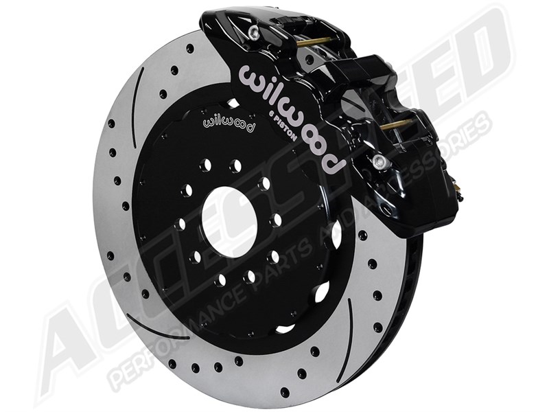 Wilwood 140-11764-D Front Black AERO6 Drilled Big Brake Kit 2005-2011 Charger/Magnum/Challenger/300