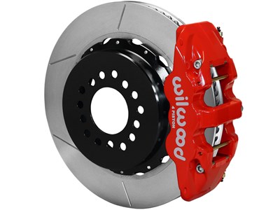 Wilwood 140-11765-R Rear Red AERO4 Slotted Big Brake Kit 2005-2011 Charger/Magnum/Challenger/300C