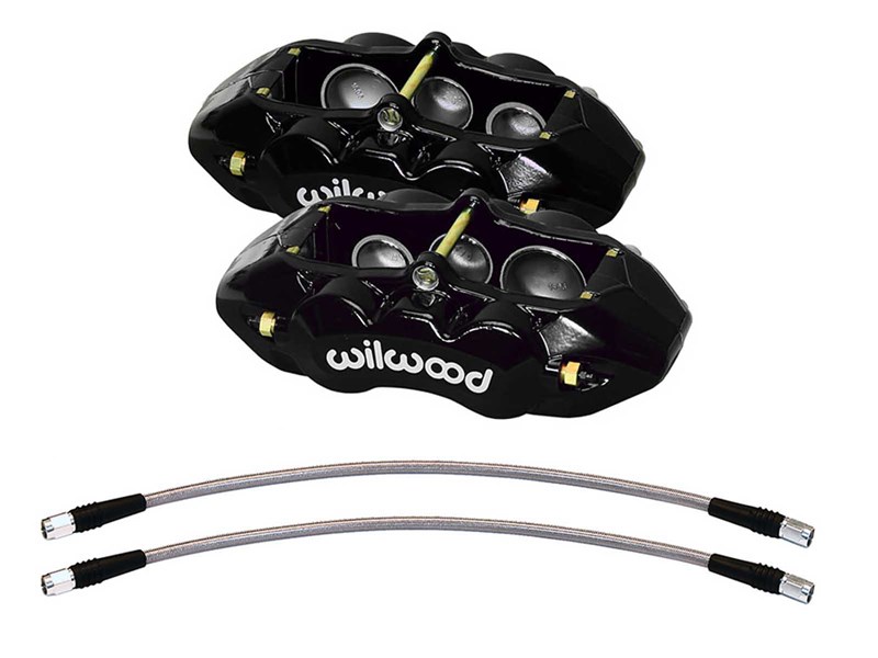 Wilwood 140-11857-BK-U D8-6 Front Black Caliper Kit with Brake Lines for 1965-1982 Corvette