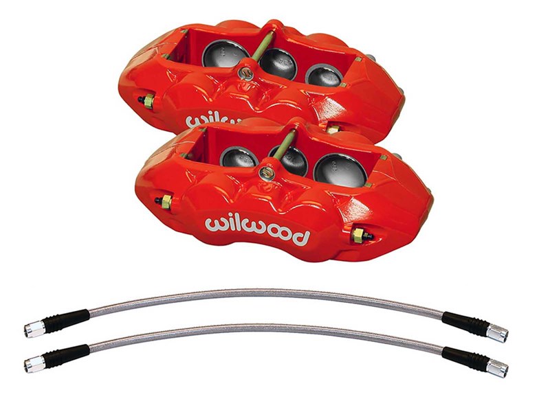 Wilwood 140-11857-R-U D8-6 Front Red Caliper Kit with Brake Lines for 1965-1982 Corvette