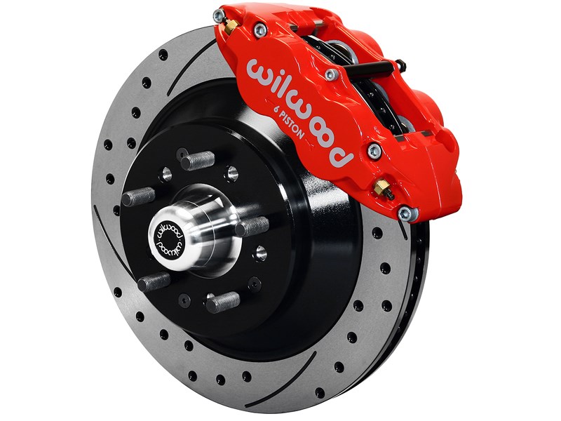 Wilwood 140-12271-DR SL6R Front 13" Brake Hub Kit Red 1-Pc Drilled 67-69 Camaro 64-72 Chevelle Nova