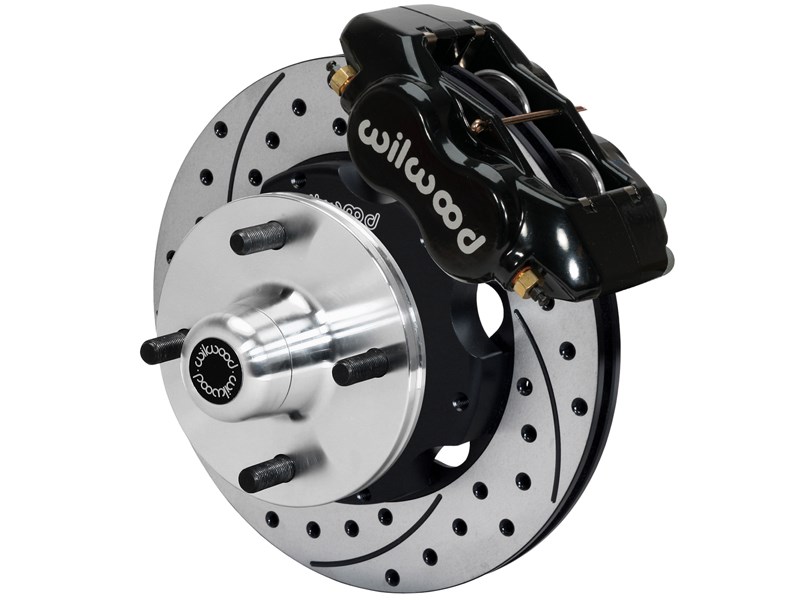 Wilwood 140-12535-D FDL Pro 11" Front Hub Brake Kit, Drilled, Black, 1963-1966 Ford