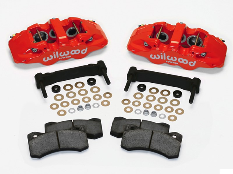 Wilwood 140-12629-R AERO6 Front Red Caliper and Bracket Upgrade Kit for 1997-2013 Corvette C5-C6