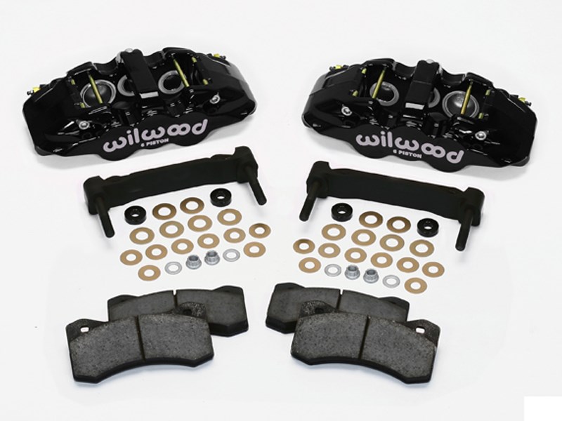 Wilwood 140-12629 AERO6 Front Black Caliper and Bracket Upgrade Kit for 1997-2013 Corvette C5-C6