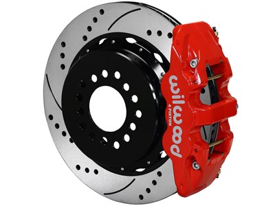 Wilwood 140-12932-DR AERO4 Rear Big Brake Kit Red With Drilled & Slotted Rotors 2008-2009 Pontiac G8