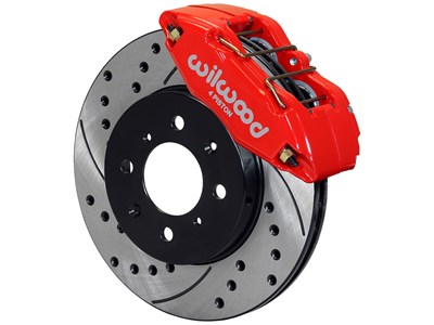 Wilwood 140-12996-DR Dynapro Front 10" Rotor/Caliper Upgrade, Red, Drilled, Acura/Honda W/262mm OE