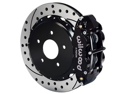 Wilwood 140-13677-D SL4R Rear 13" Brake Kit Black Drilled 2.5" O/S, Ford Big New Style Staggered Mn