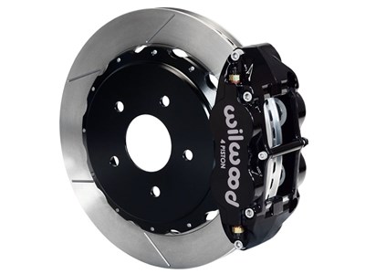 Wilwood 140-13677 SL4R Rear 13" Brake Kit Black Slotted 2.5" O/S, Ford Big New Style Staggered Moun