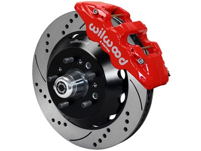 Wilwood 140-13692-DR AERO6 Front 14" Big Brake Kit Red Drilled 1963-1987 C-10 w/CPP Drop Spindles