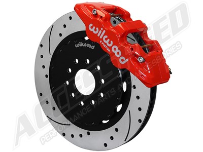 Wilwood 140-13919-DR AERO6 Front 15" Big Brakes Red Calipers, Drilled Rotors, 2007-2013 BMW 3-Serie