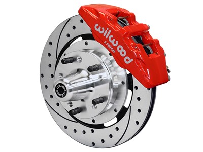 Wilwood 140-14533-DR Dynapro 6 Front Hub Big Brake Kit,12.19", Drilled, Red WWE Spindle 5x5.00"