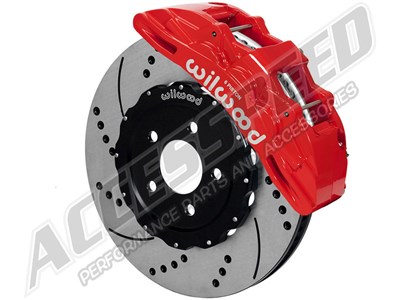 Wilwood 140-14928-DR Speed Xtreme Front 14" SX6R Big Brake Kit, Red, Drilled, 2015-up Mustang