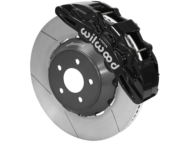Wilwood 140-14928 Speed Xtreme Front 14" SX6R Big Brake Kit, Black Calipers, Slotted 2015-up Mustan