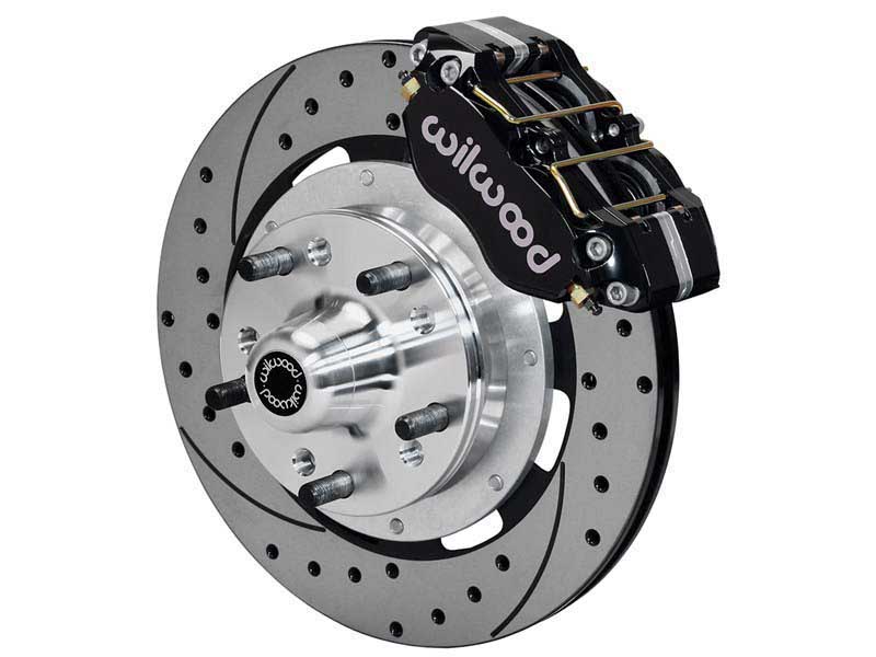 Wilwood 140-15406-D Dynapro DB 12.19" Front Hub Brake Kit, Drilled, Black, 1970-1973 Ford Cars