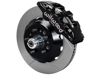 Wilwood 140-15558 AERO6 14" Front Big Brake Kit, Slotted, Black, 1955-1957 Chevy W/CPP Drop Spindle