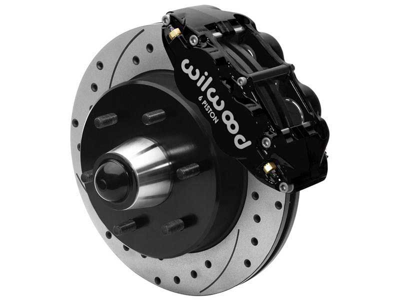 Wilwood 140-15944-D SL6R 12" Front Big Brake Kit, Drilled, Black, 1963-87 GM C10/C15 W/Drop Spindle
