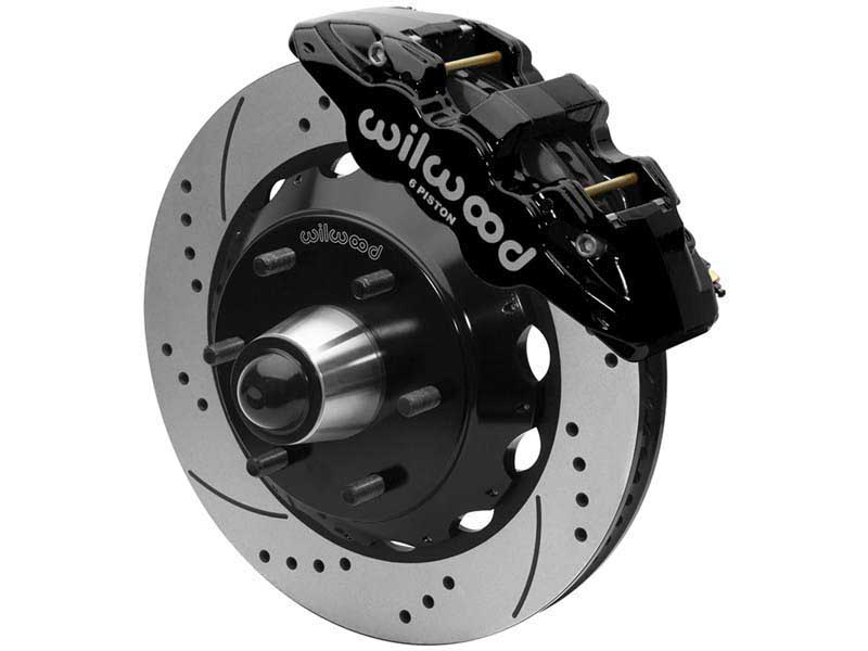 Wilwood 140-15947-D AERO6 14-in Front Big Brake Kit Drilled Black, 1963-87 GM C10/C15 W/Drop Spindl