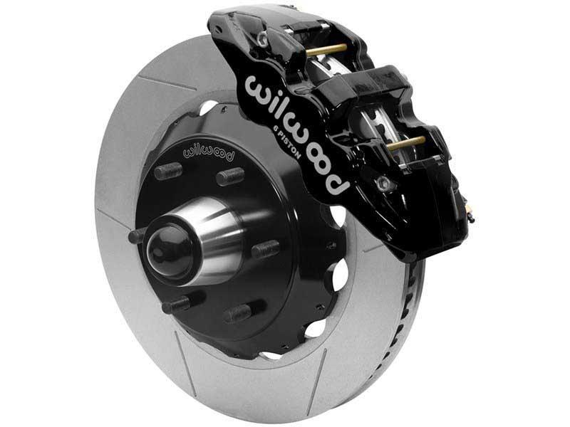 Wilwood 140-15947 AERO6 14-in Front Big Brake Kit Slotted Black, 1963-1987 GM C10/C15 W/Drop Spindl