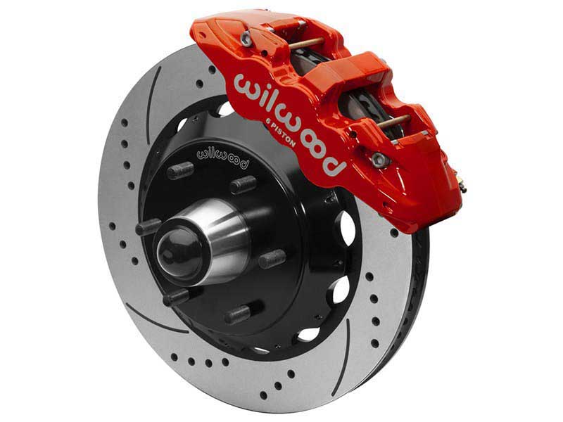 Wilwood 140-16459-DR AERO6 Front Big Brake Kit,14",Drilled-Red C-10 60-87 CPP Drop Spindle 6-Lug