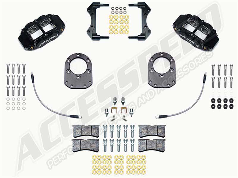 Wilwood 140-16675 FNSL4R Front Black Caliper Upgrade Kit for 1969-1983 Porsche 911 with 3.50" Mounts