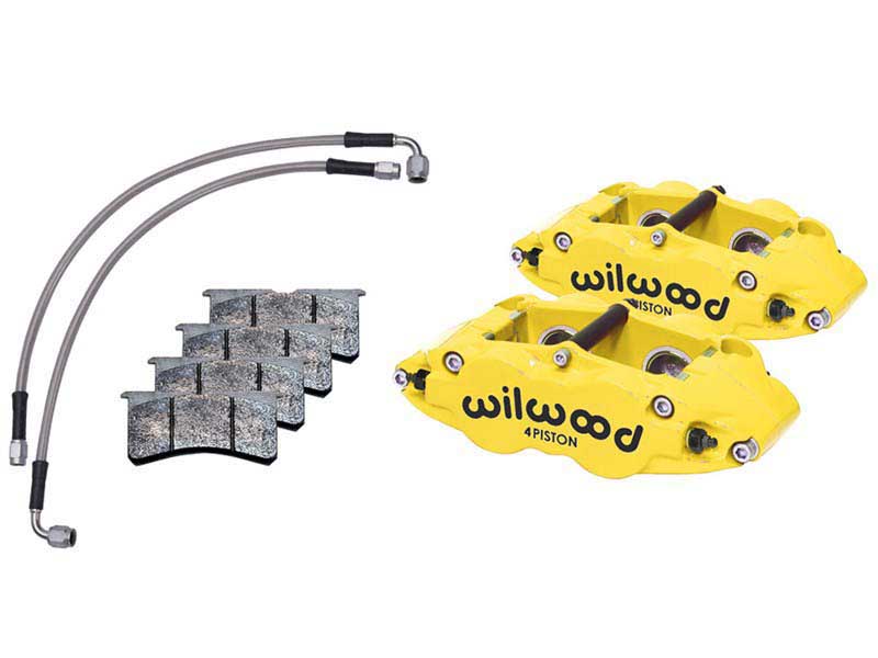 Wilwood 140-16677-Y FNSL4R Front Yellow Caliper Kit w/Brake Lines 1984-1989 Porsche 911 w/3.5" Mount