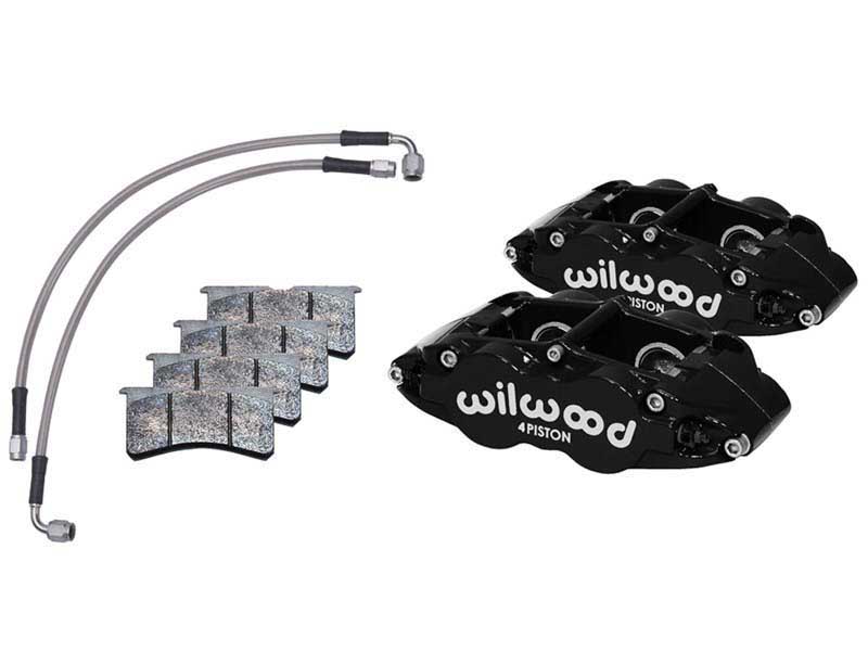Wilwood 140-16677 FNSL4R Front Black Caliper Kit w/Brake Lines for 1984-1989 Porsche 911 w/3.5" Mnt
