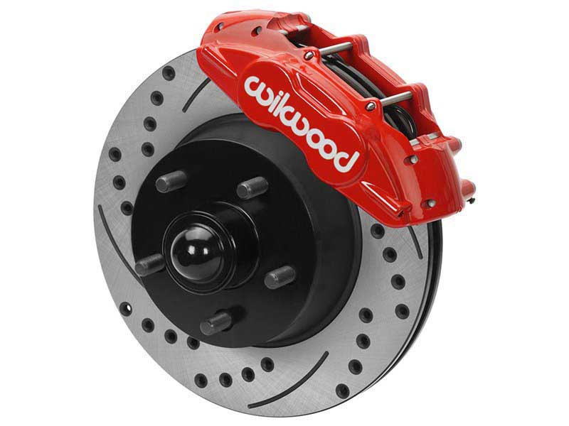 Wilwood 140-16801-DR Red D11 Front Big Brake Kit, Drilled, 1965-67 Mustang Cougar Fairlane Ranchero