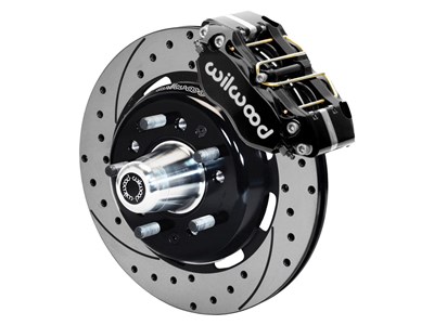 Wilwood 140-16907-D Dynapro Front 12" Brake Kit Black Drilled, 55-57 Chevy w/WWE Tri Five ProSpindle