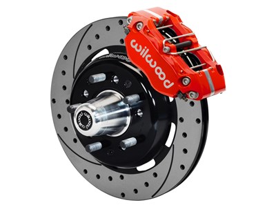 Wilwood 140-16907-DR Dynapro Front 12" Brake Kit Red Drilled, 55-57 Chevy w/WWE Tri Five ProSpindle
