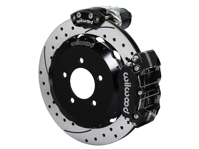 Wilwood 140-17725-D DPR 12.88" Rear EPB Brake Kit W/Lines, Black, Drilled for Factory-5 Mustang IRS