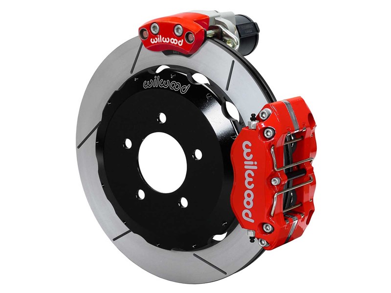 Wilwood 140-17725-R DPR 12.88" Rear EPB Brake Kit W/Lines, Red, Slotted for Factory-5 Mustang IRS
