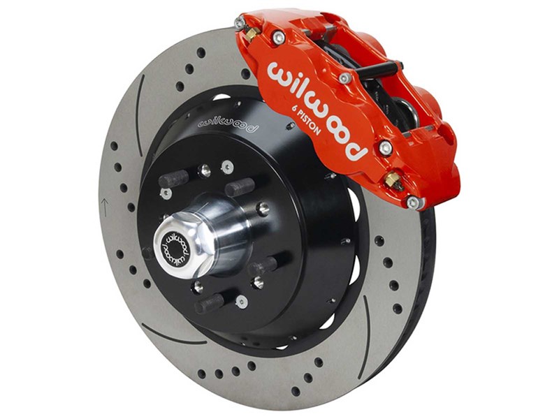 Wilwood 140-17738-DR FNSL6R 13" Front Brake Kit, Red, Drilled for 1968-1970 Impala Disc/69-70 Drum