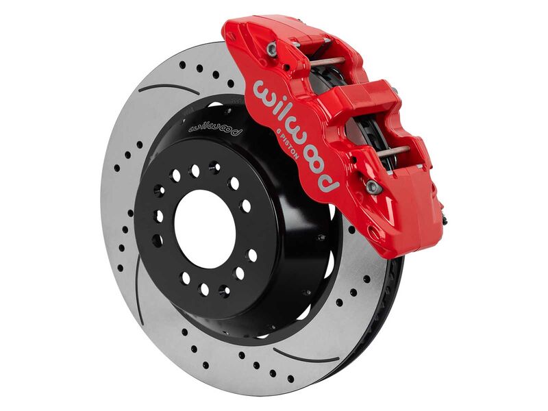Wilwood 140-17987-DR AERO6 14" Front Brake Kit Drilled Art Morrison, Roadster Shop Wilwood Spindles