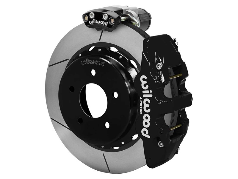Wilwood 140-18046 AERO4 14" Rear EPB Brake Kit, Black, Slotted 1988-1998 GM C1500 5-Lug 3.25 Offset
