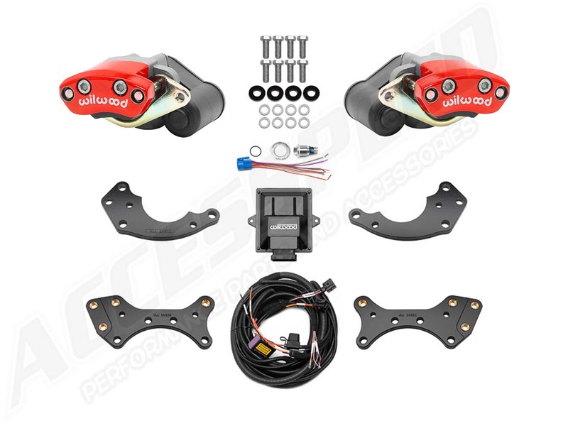 Wilwood 140-18080-R EPB Rear Pro Street Electronic Parking Brake Upgrade Kit with Red Calipers