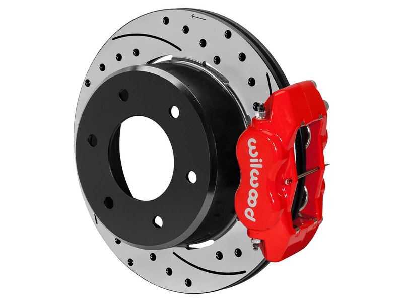 Wilwood 140-18158-DR Dynalite-Pro Rear 12.19" Brake Kit, Drilled, Red, 1971-91 Blazer 4x4 2.46" OS