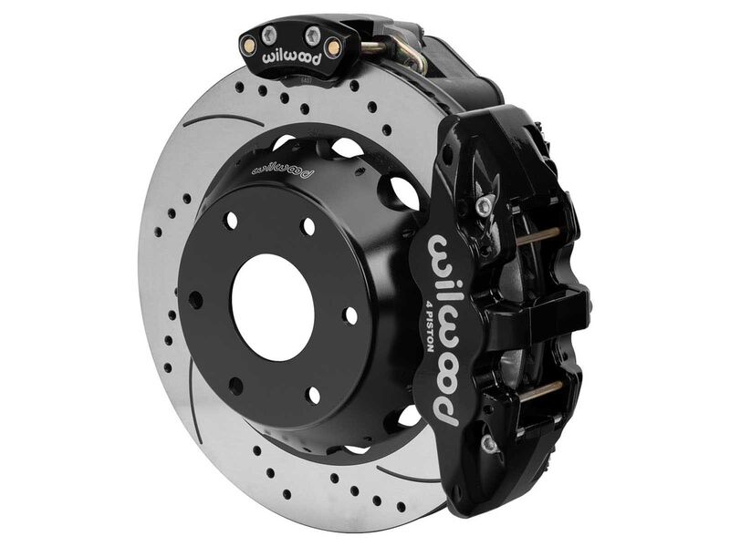 Wilwood 140-18163-D AERO4 Rear 14" EPB Brake Kit, Drilled, Black for 1971-1991 Blazer 4x4 2.46" OS