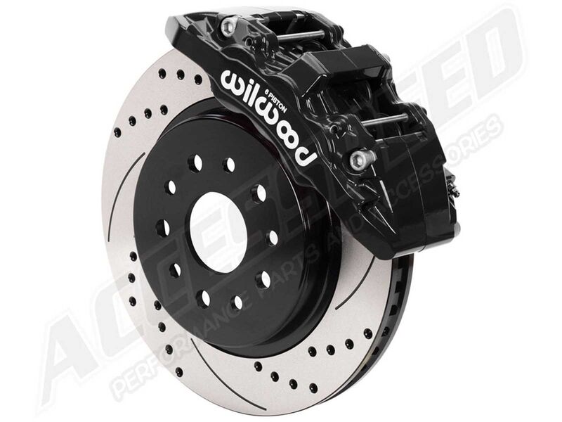 Wilwood 140-18208-D AERO6-DM Front 13.38" Big Brake Kit, Drilled, Black for 2013-2018 Ram 1500 4WD