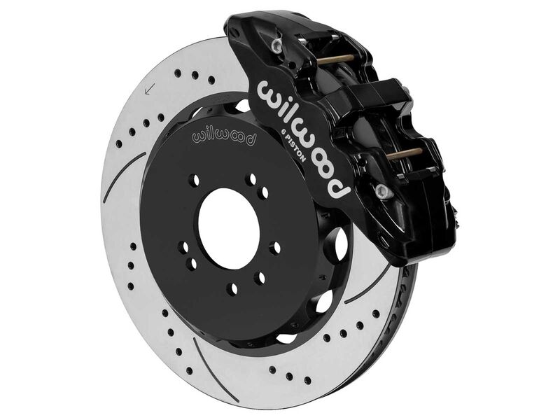 Wilwood 140-18251-D AERO6 Front 14" Brake Kit, Drilled, Black, 1989-98 Nissan 240SX 1989-94 Skyline