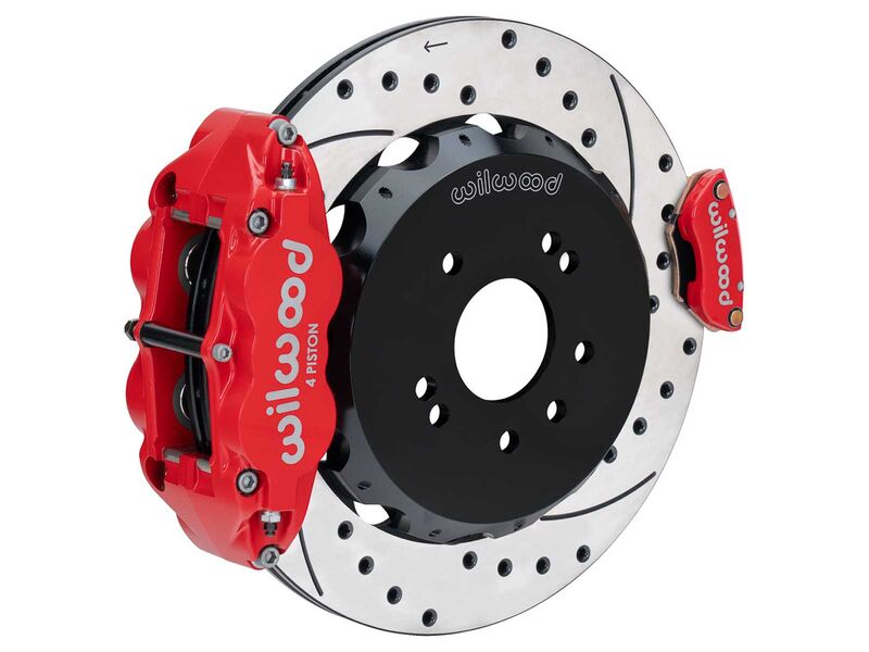 Wilwood 140-18271-DR FNSL4R MC4 Rear 13.50" Big Brake Kit, Drilled, Red for 1989-1998 Nissan 240SX