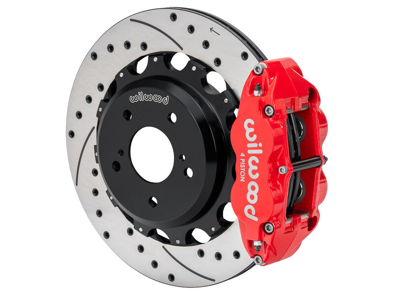 Wilwood 140-18274-DR FNSL4R Rear 13.50" Big Brake Kit, Drilled, Red for 1989-2002 Nissan Skyline