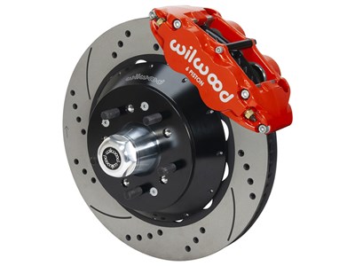 Wilwood 140-9801-DR FNSL6R Front Hub Big Brake Kit,13" Drilled Red 1974-1980 Pinto/Mustang II Disc