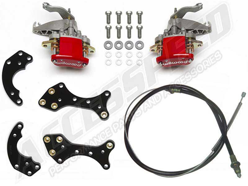 Wilwood 140-14415-R MC4 Rear Pro Street Parking Brake Upgrade Kit & 330-9371 Parking Brake Cable Red