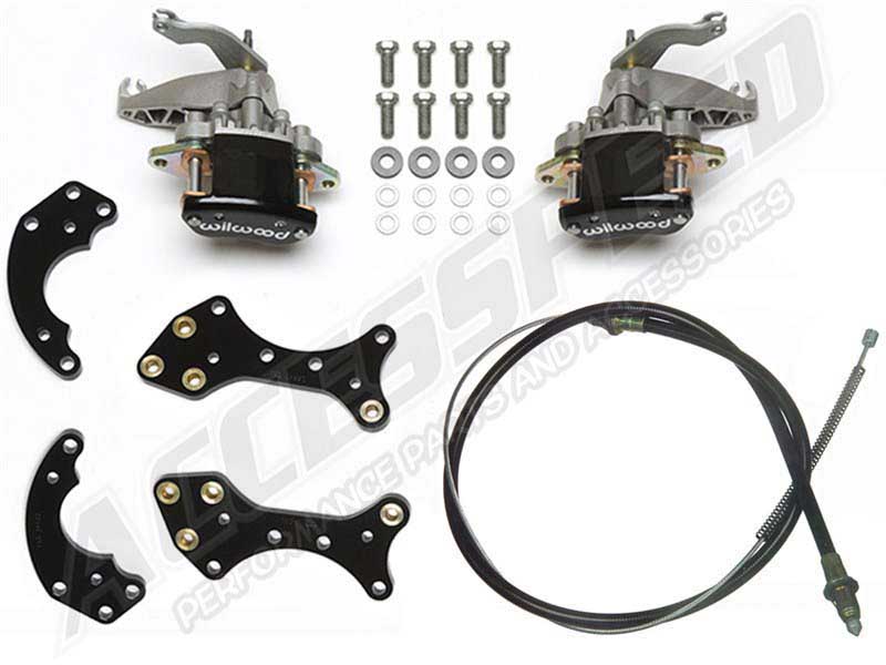 Wilwood 140-14415 MC4 Rear Pro Street Parking Brake Upgrade Kit & 330-9371 Parking Brake Cable Black