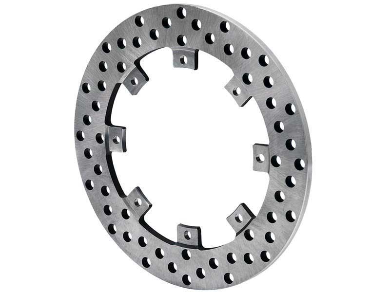 Wilwood 160-12483 Brake Rotor SuperAlloy-Rear Drag- Drilled 11.44 x .350 - Dynamic (Snap Ring Mnt)