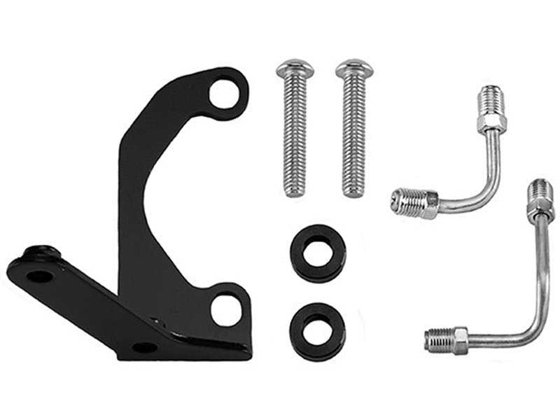 Wilwood 220-16795 Mopar Tandem Compact Master Cylinder to Prop Valve Bracket Left-Hand & Line Kit