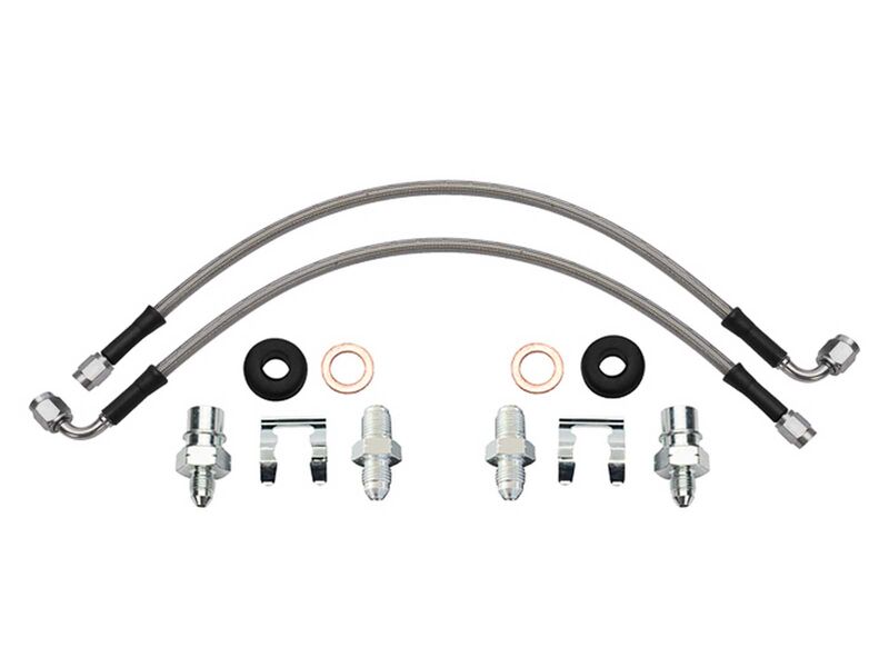 Wilwood 220-17551 Flexline Brake Line Kit, 16in., 90 Deg, -3 Male to M10-1.0 BF, M10-1.0 Banjo